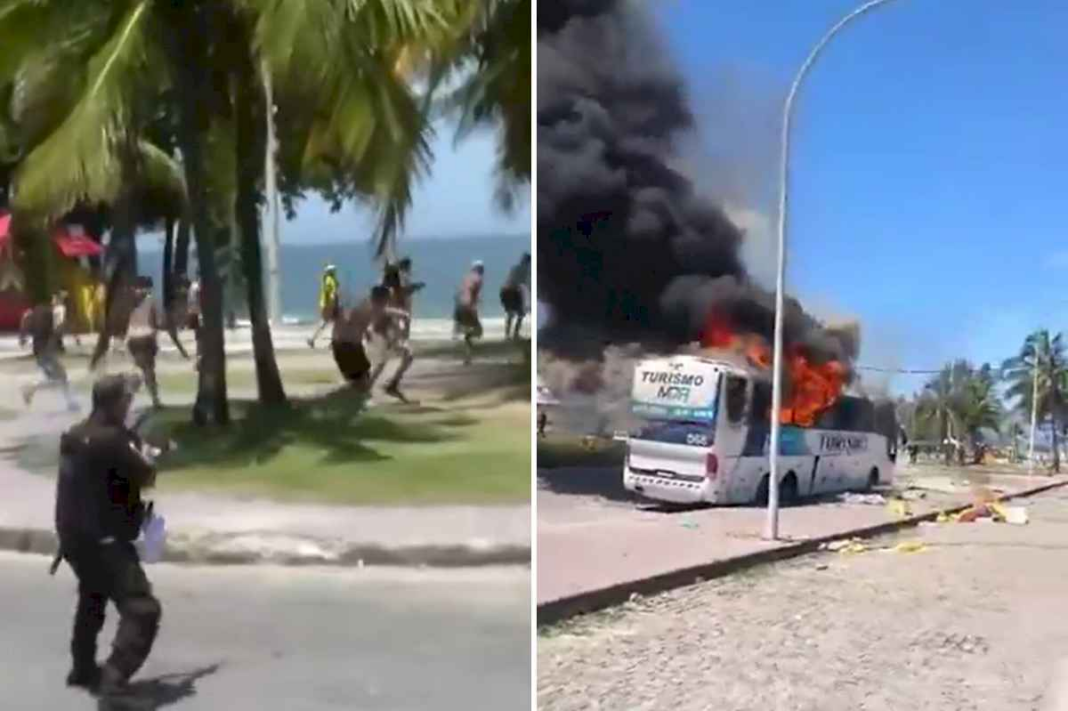 copa-libertadores:-hinchas-de-penarol-se-enfrentaron-con-la-policia-de-brasil-en-las-playas-de-rio-de-janeiro