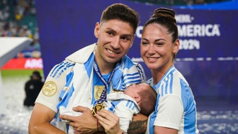 Felicidad total: la pareja de Gonzalo Montiel celebró emocionada su regreso a River