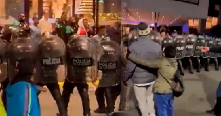 Incidentes en el banderazo de Once Caldas: la policía de la Ciudad dispersó a los hinchas con gases y varios jugadores se vieron afectados