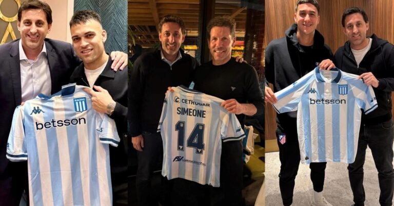 El reencuentro de Diego Milito con Lautaro Martínez, Juan Musso y Simeone padre