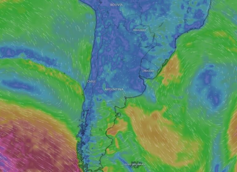 Mapa del pronóstico del tiempo con alertas en Argentina