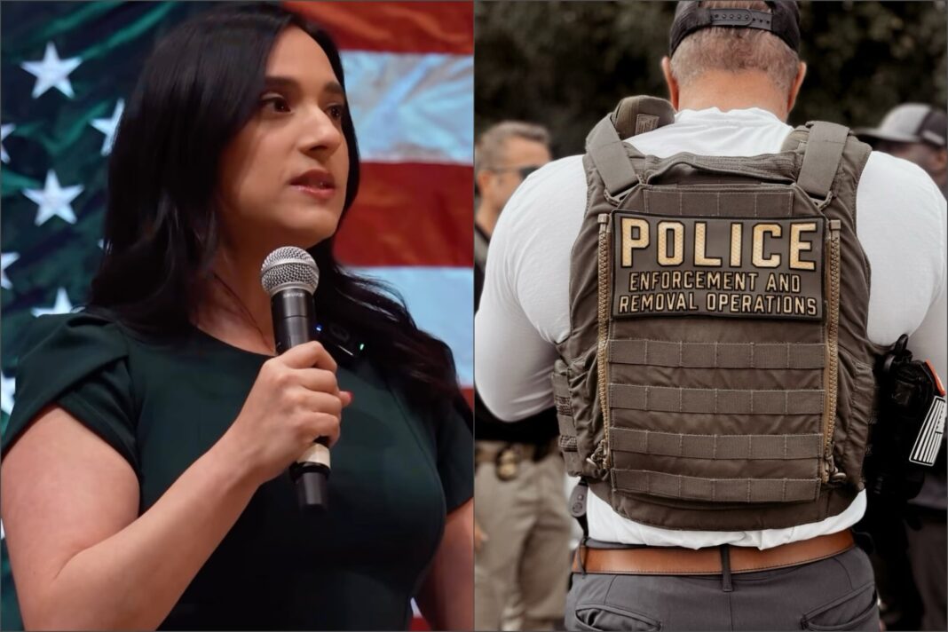 Legisladora Yassamin Ansari frente al centro de detención del ICE en el Aeropuerto Mesa Gateway, Arizona.