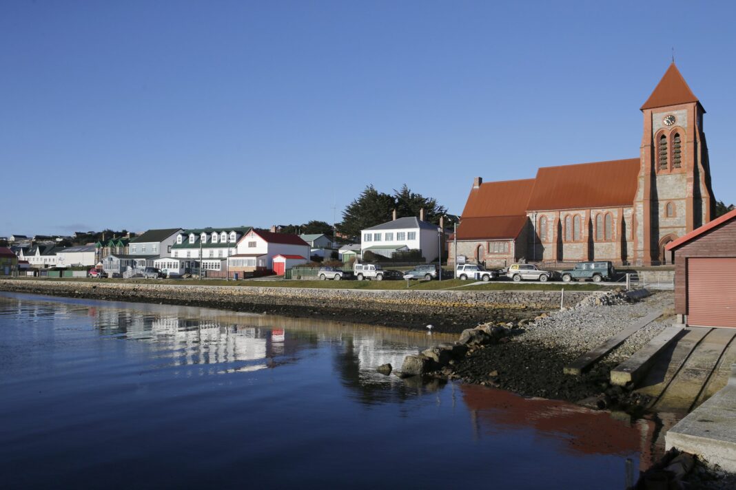Mapa de las Islas Malvinas en el Atlántico Sur