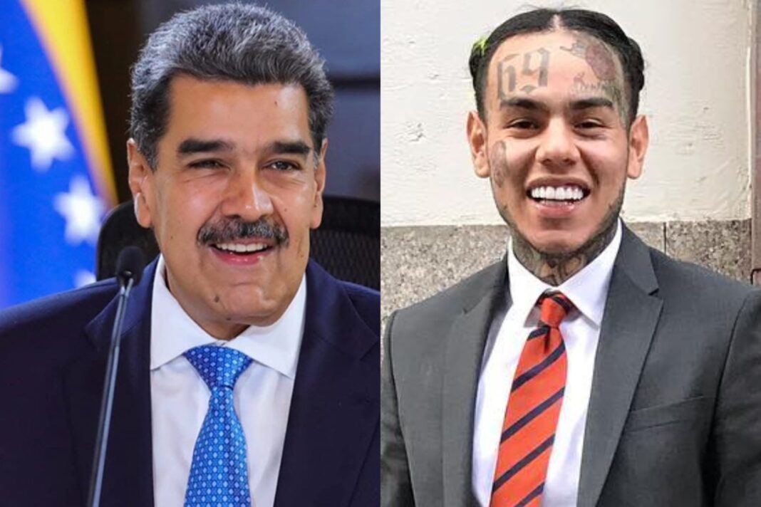 Fotografía de referencia de Tekashi 6ix9ine y Nicolás Maduro.