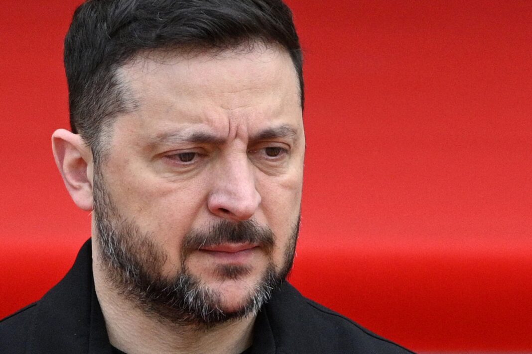 Volodimir Zelensky, presidente de Ucrania, durante un discurso oficial.