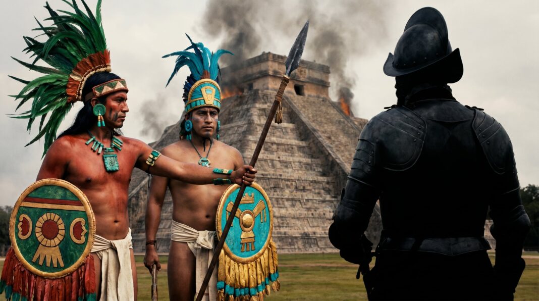Guerreros tlaxcaltecas aliados de Hernán Cortés durante la conquista de México
