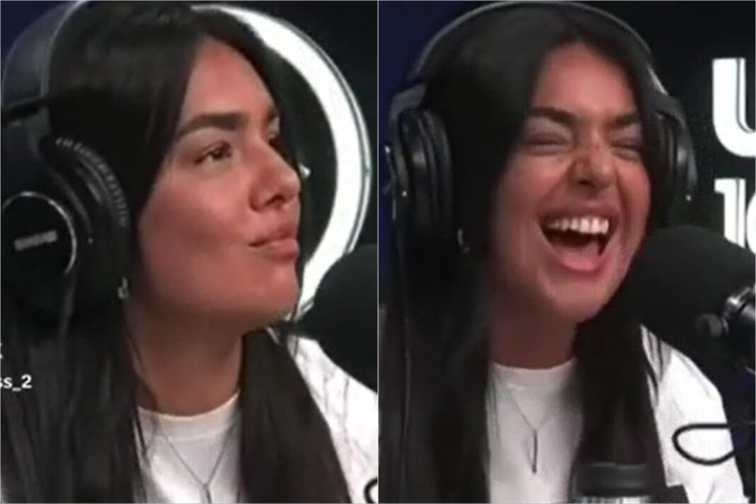 Ángela Leiva cantando Highway to Hell de AC/DC en el estudio de radio