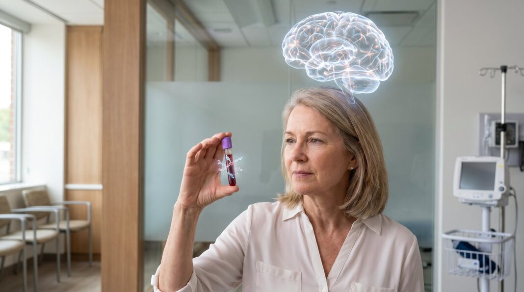Persona utilizando un dispositivo de interfaz cerebro-máquina para comunicarse