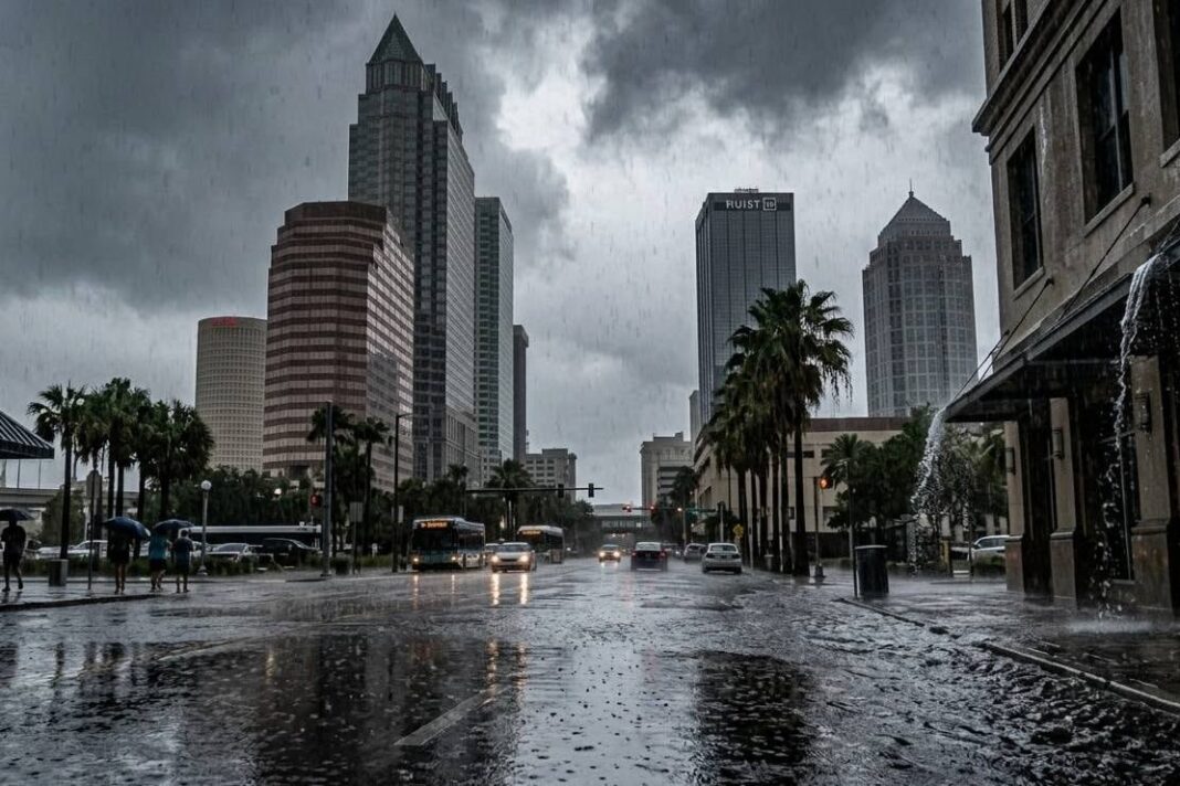 Imagen ilustrativa del clima en el sur de Florida con lluvia ligera y sol
