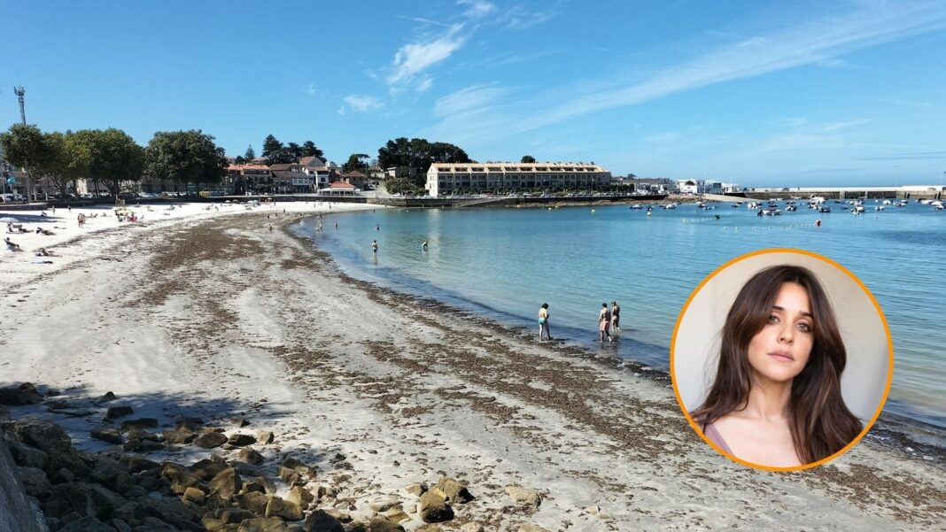 Vista de la playa de Canido en Vigo con las islas Cíes al fondo