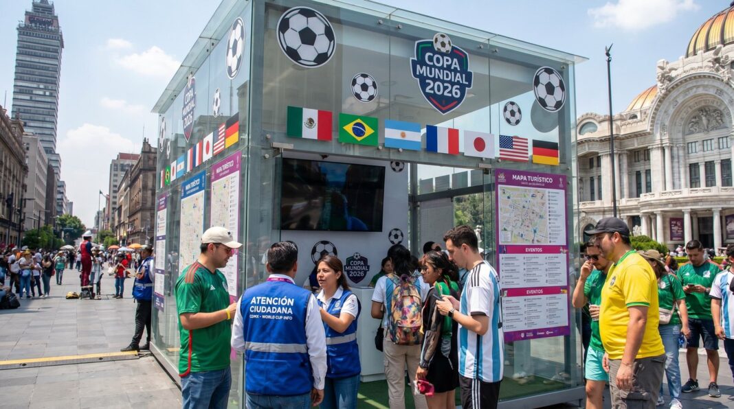 Módulo de atención a extranjeros en Ciudad de México durante el Mundial 2026