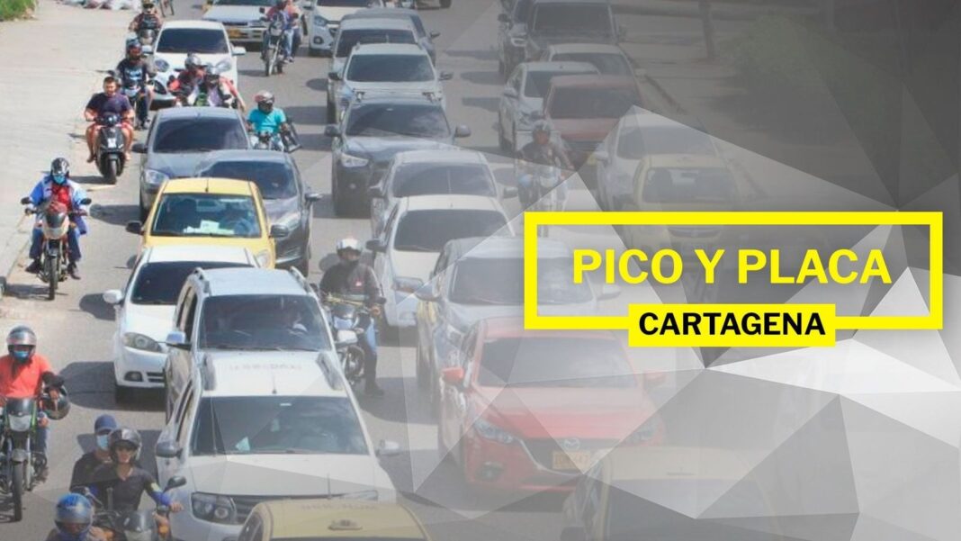 Señal de tránsito de Pico y Placa en Cartagena