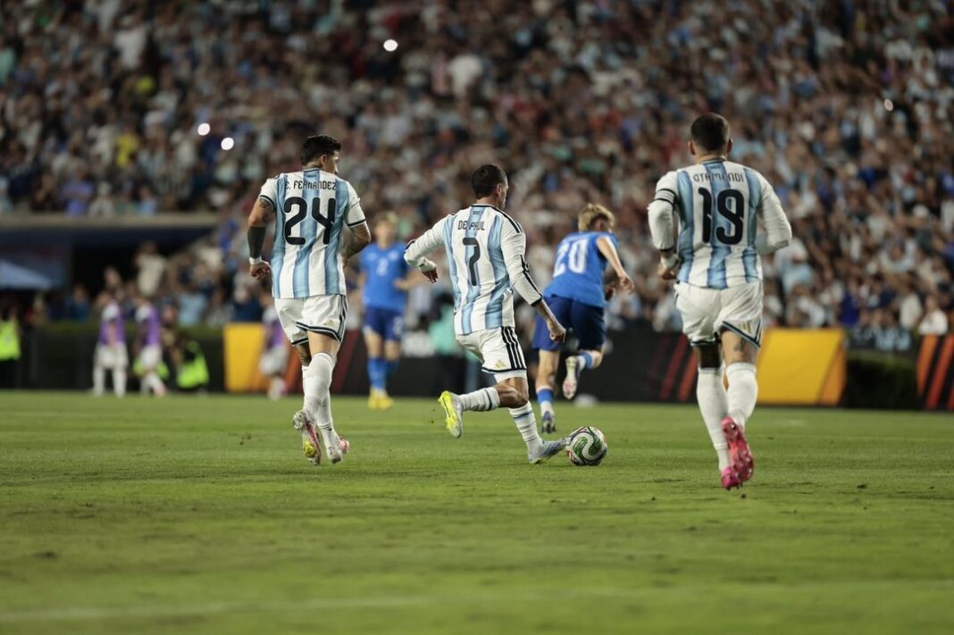 Rodrigo de Paul durante el partido amistoso entre Argentina e Islandia