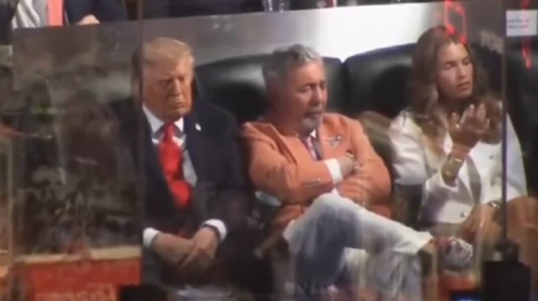 Donald Trump en el palco del Madison Square Garden durante final de la NBA