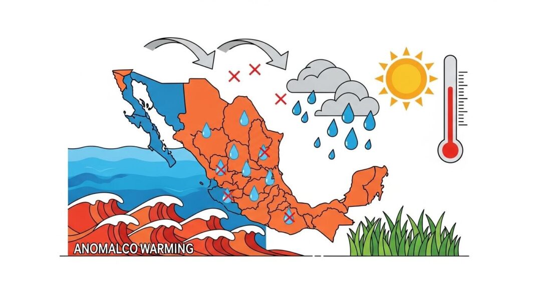Gráfico de la NOAA mostrando anomalías de temperatura en el Pacífico ecuatorial