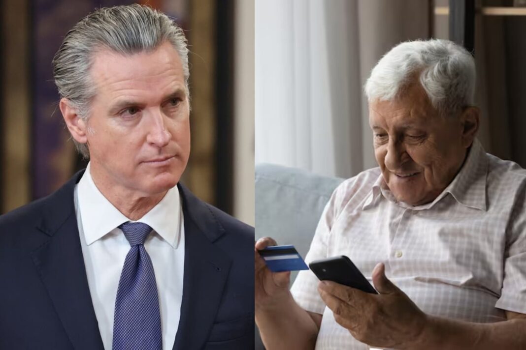 Gavin Newsom durante anuncio sobre plan contra estafas virtuales en California