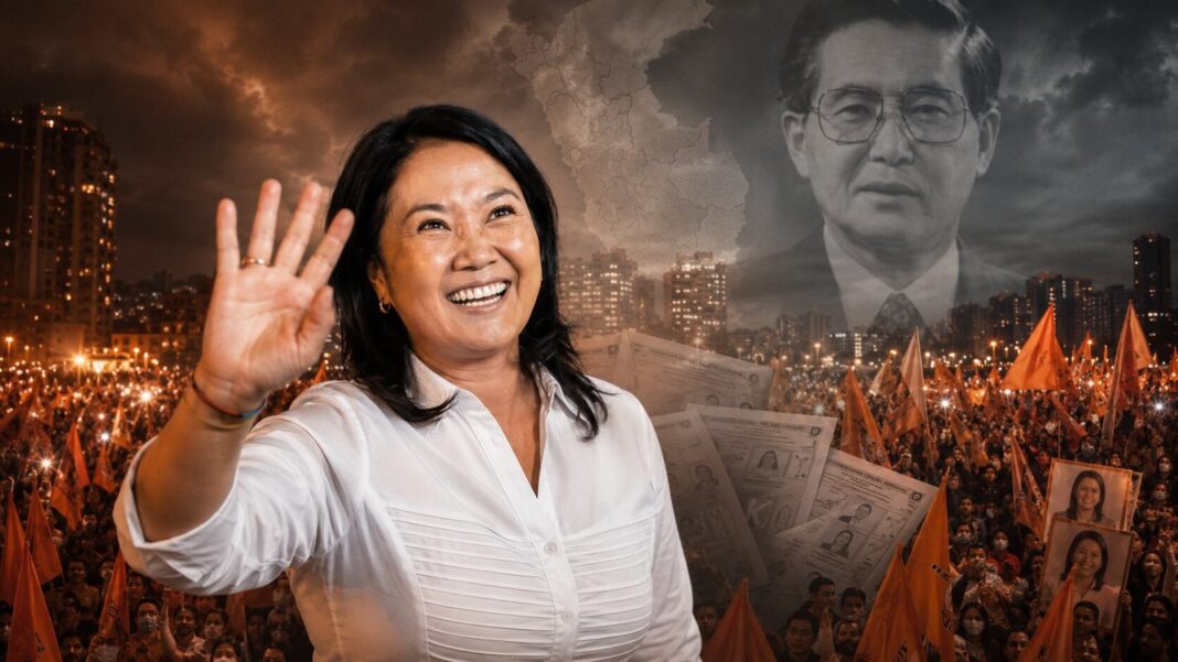 Keiko Fujimori en acto de campaña electoral