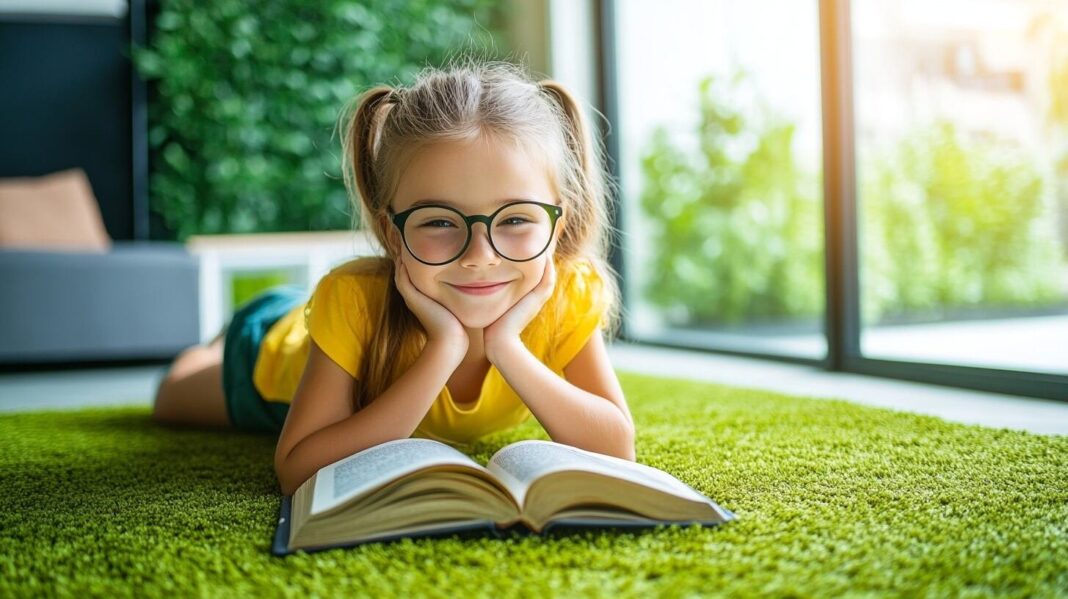 Persona leyendo un libro con representación gráfica de actividad cerebral