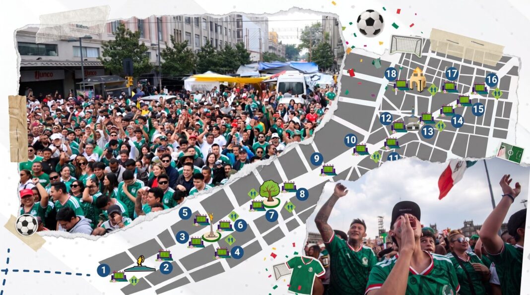 Pantalla gigante en Paseo de la Reforma para el partido México vs Ecuador
