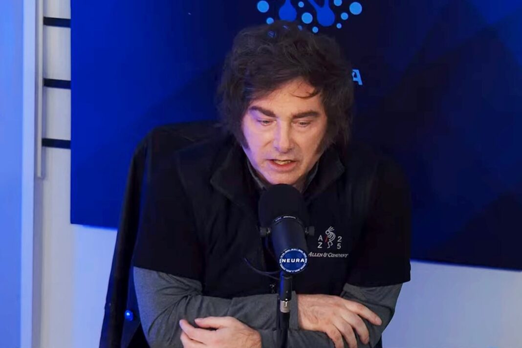 Javier Milei durante entrevista en streaming Neura