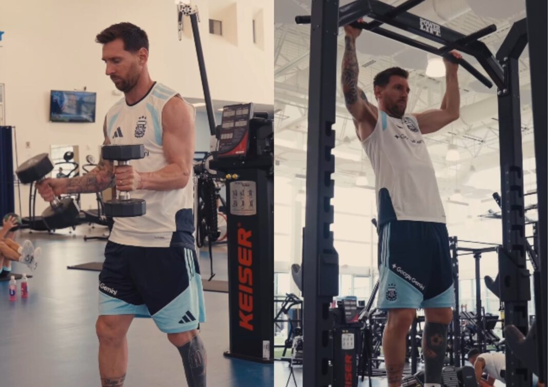 Lionel Messi ejercitándose en el Mundial 2026