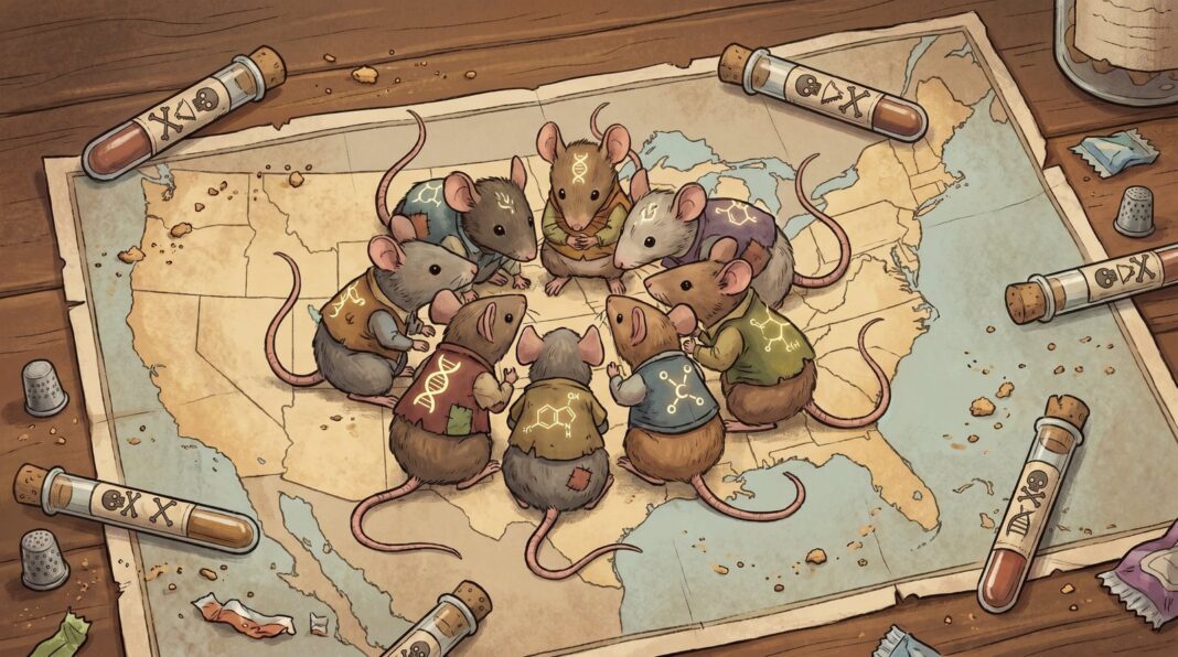 Rata y ratón en entorno urbano