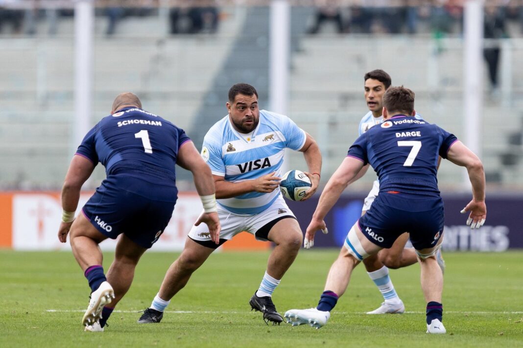 Jugadores de Los Pumas en el estadio Bicentenario de San Juan