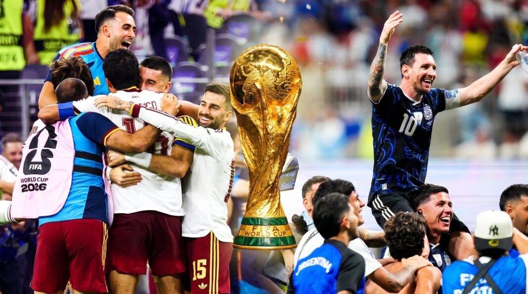 Jugadores de España y Argentina en el campo de juego antes de la final del Mundial 2026