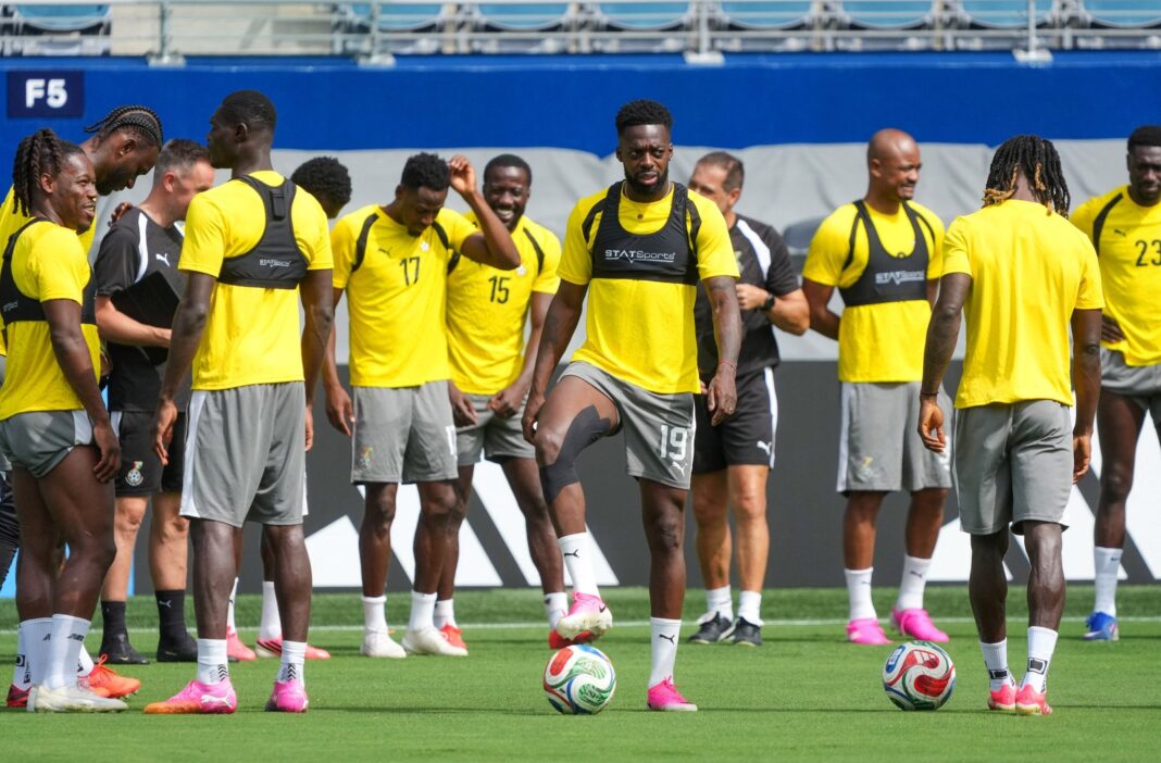 Jugadores de Ghana durante un partido de fútbol en el Mundial 2026