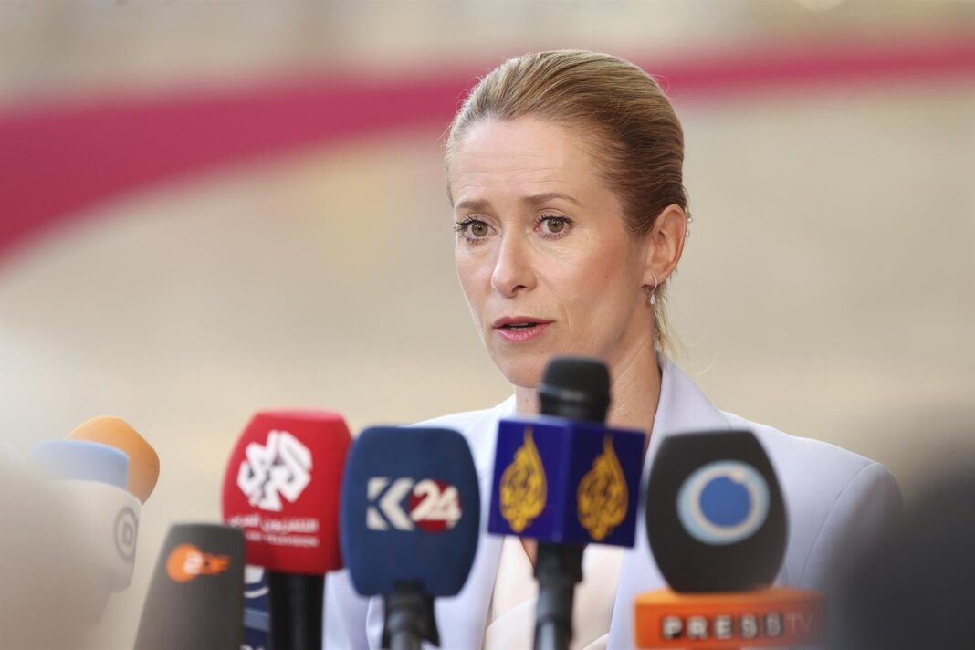 Kaja Kallas en la reunión del Consejo de Asuntos Exteriores en Bruselas