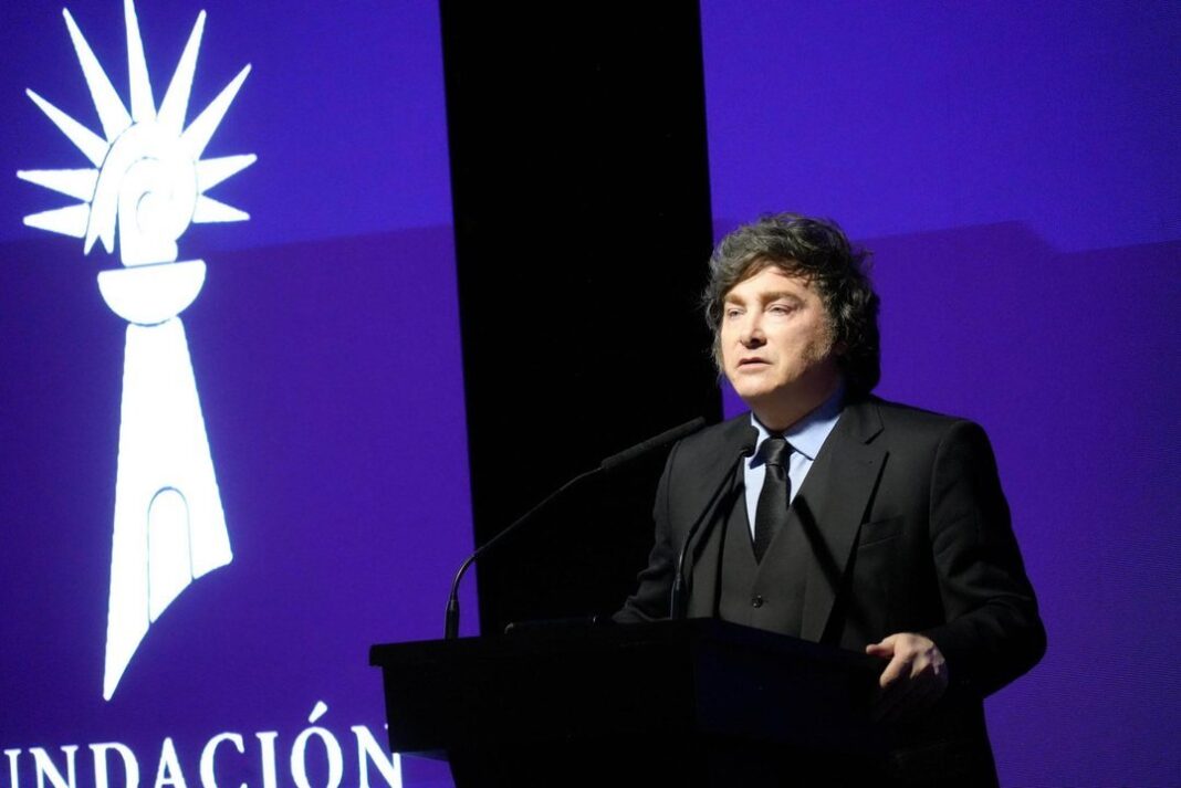 Javier Milei en un acto oficial