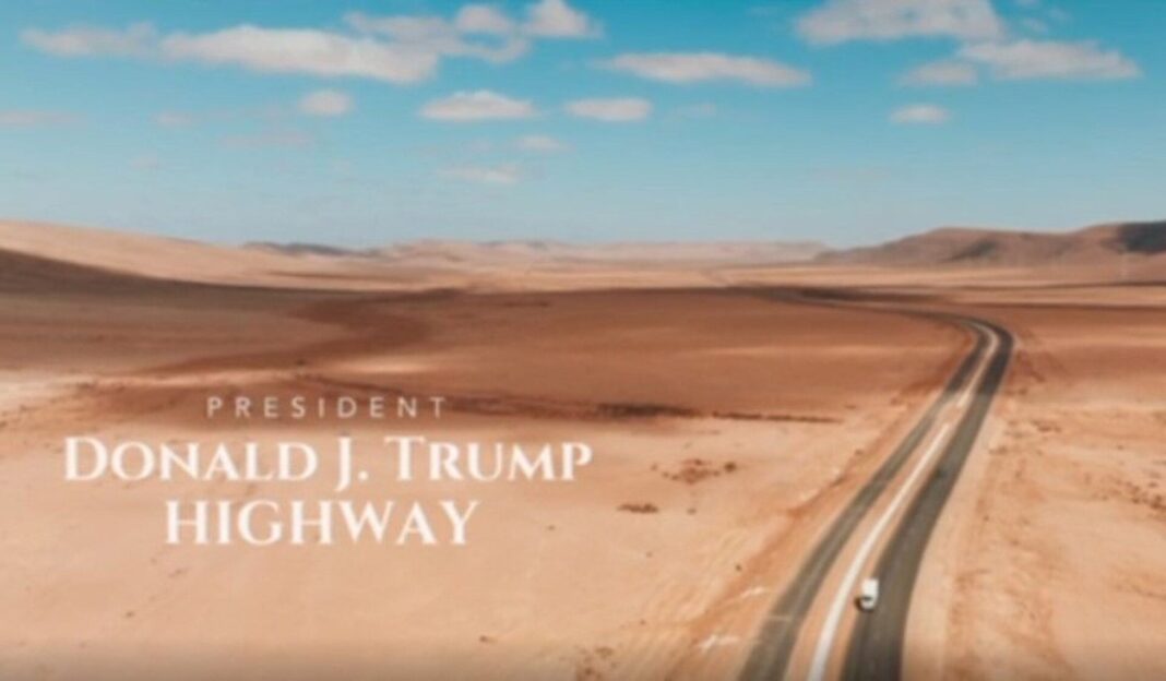 Mapa de la ruta de la Autopista Donald J. Trump entre Tiznit y Dajla