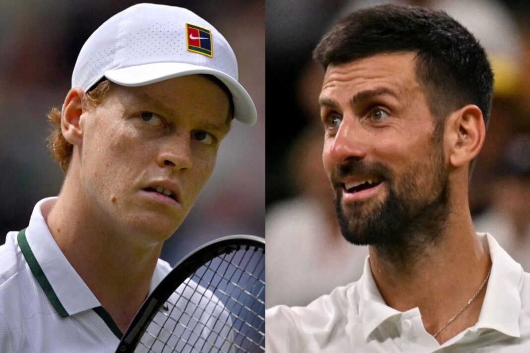 Cancha central de Wimbledon con jugadores en semifinales