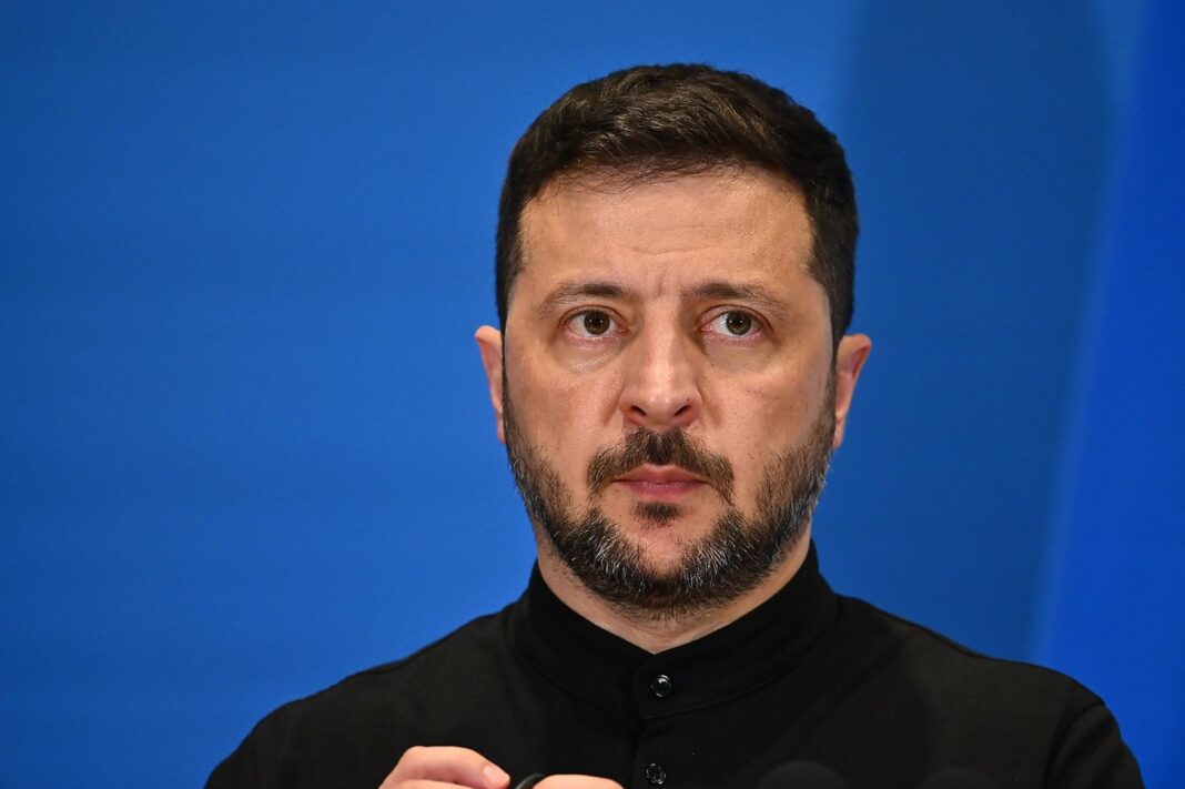 Volodimir Zelensky durante un discurso oficial