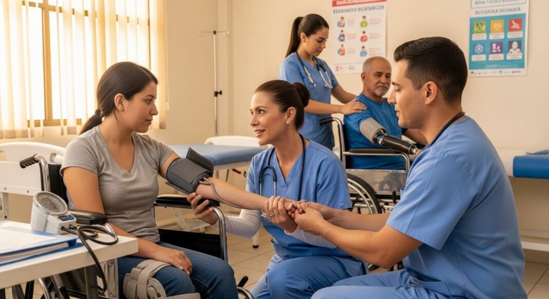 Persona con discapacidad en un centro de salud en Centroamérica