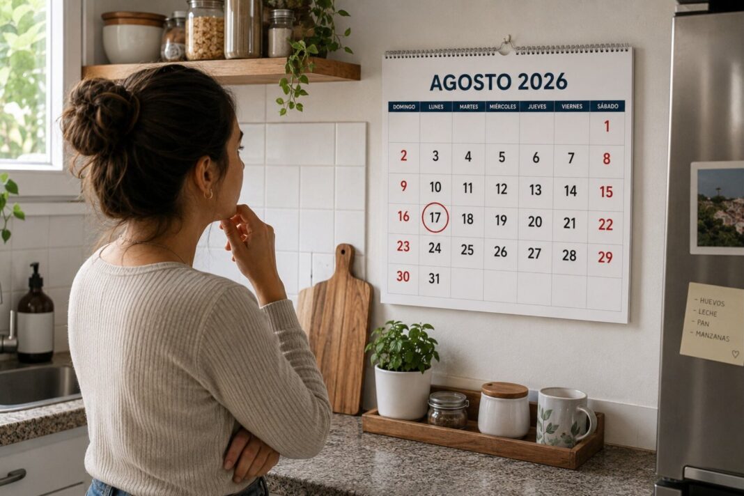 Calendario con el 17 de agosto marcado como feriado