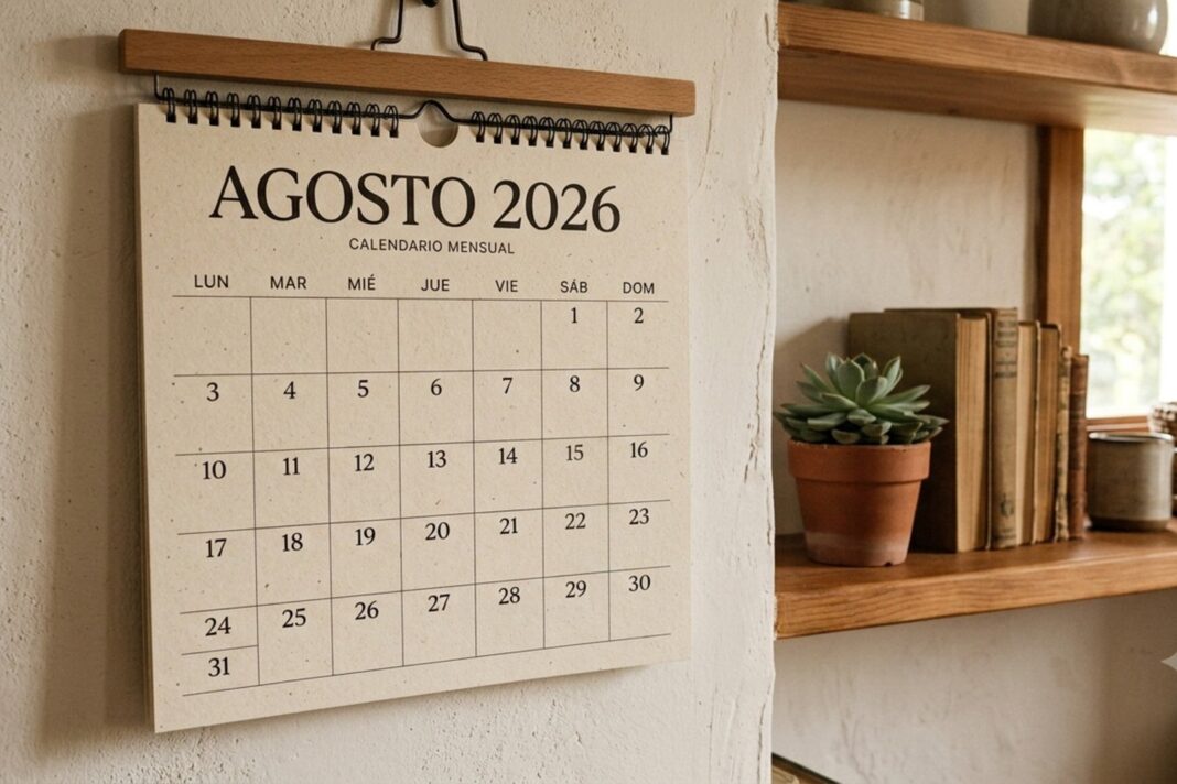Calendario con el 17 de agosto marcado como feriado