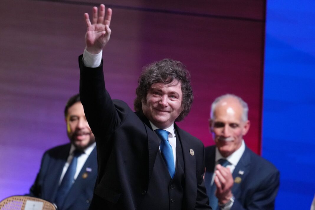 Javier Milei en un acto oficial