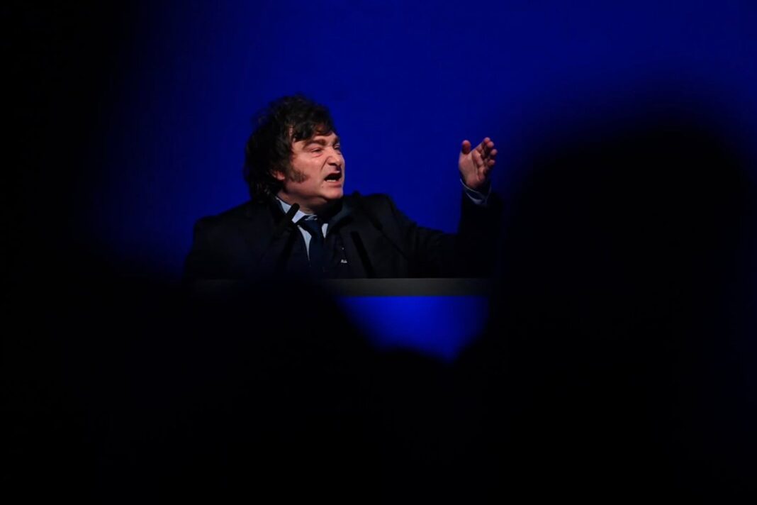 Javier Milei en un acto oficial