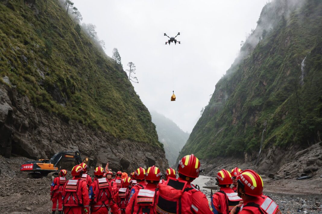 Zona afectada por inundaciones en Nepal