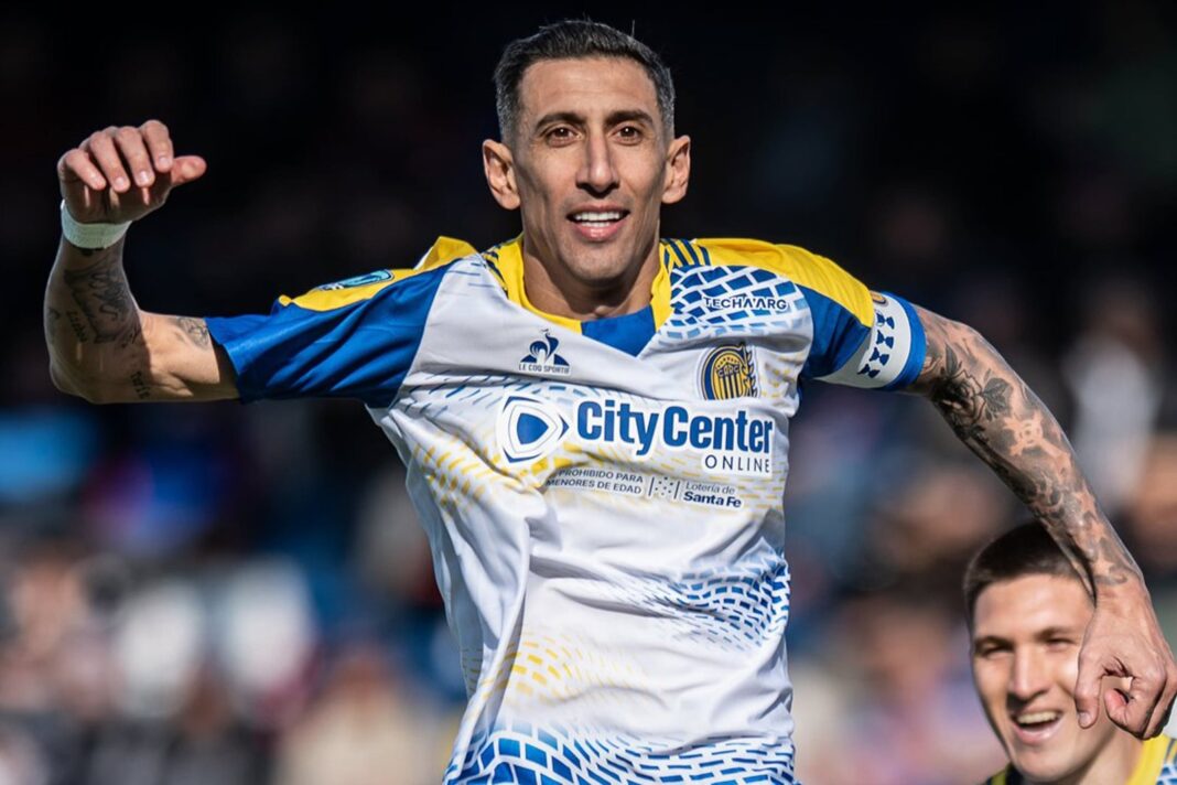 Ángel Di María hablando con los medios tras el partido