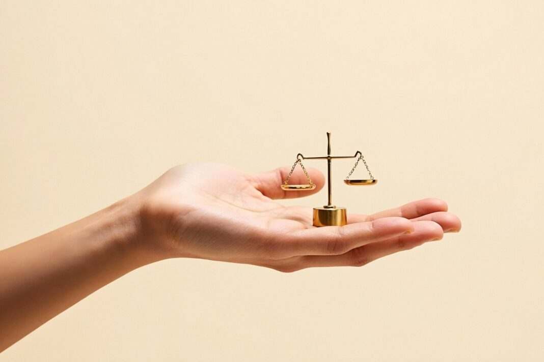 Tribunal de justicia con martillo y balanza