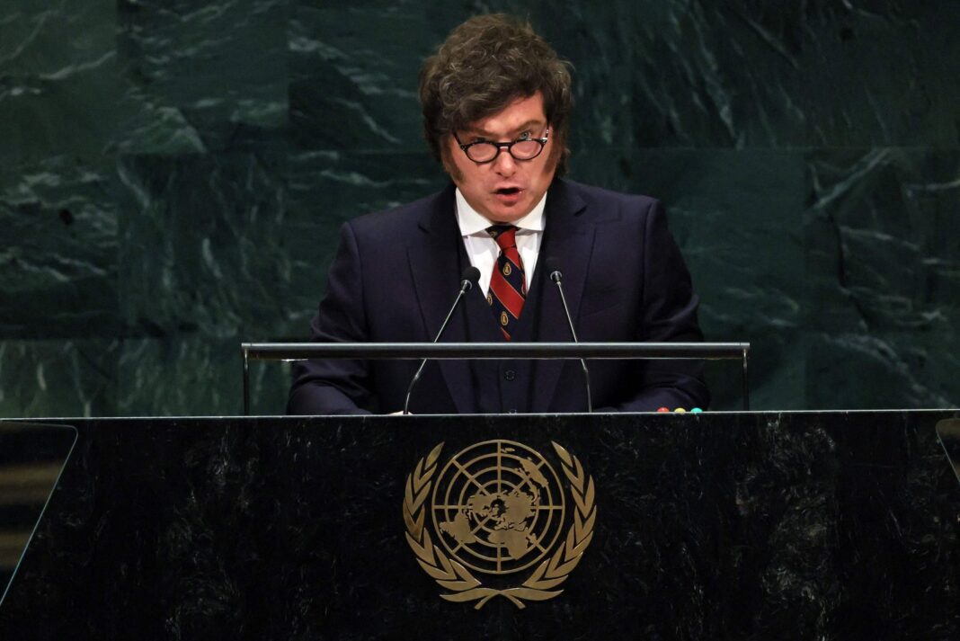 Javier Milei durante su discurso en la Asamblea General de la ONU