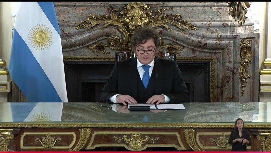 Javier Milei en cadena nacional