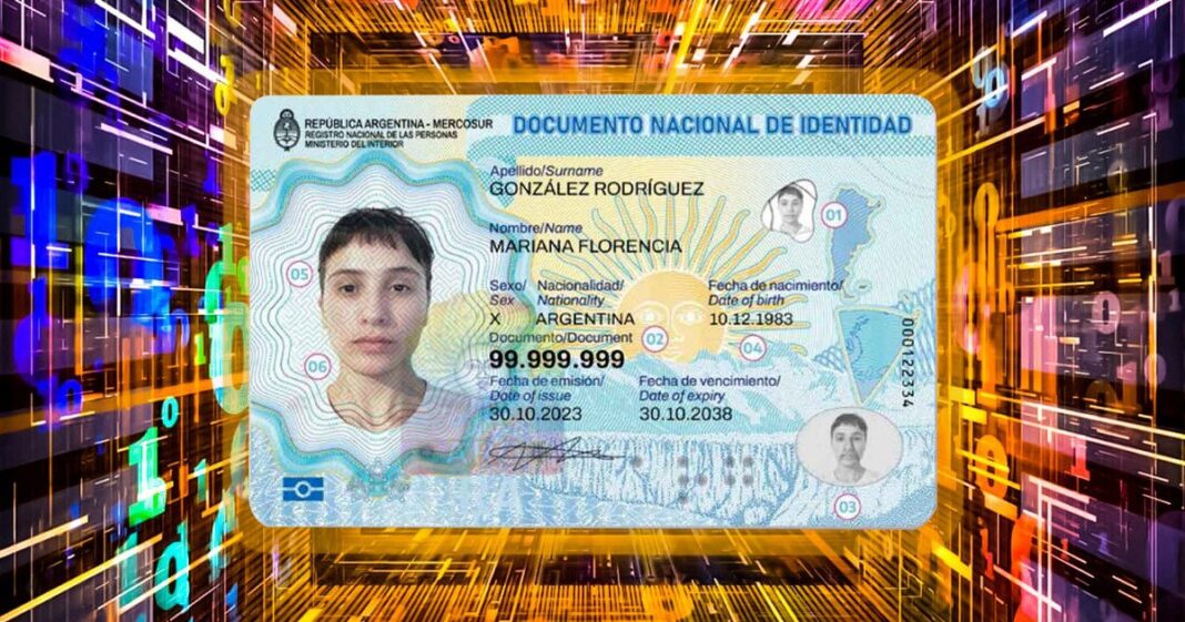 Imagen del nuevo DNI electrónico argentino