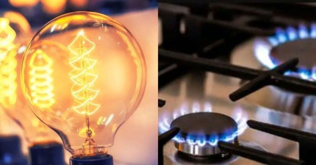 Usuario residencial revisando una factura de luz y gas