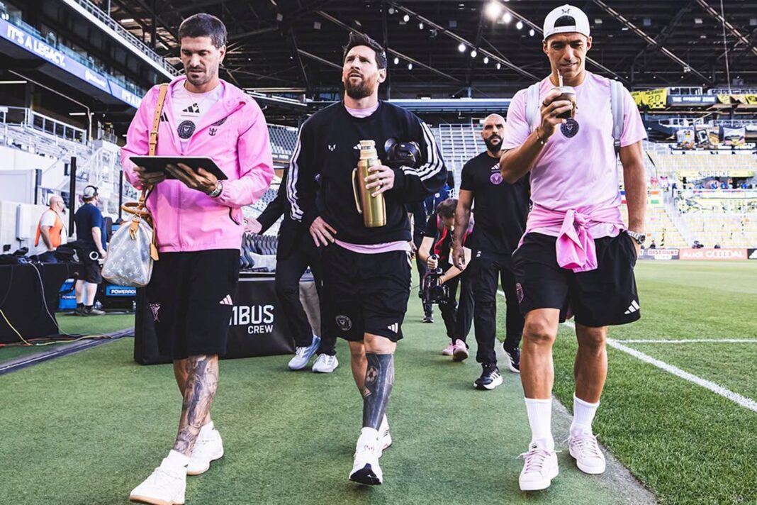 Lionel Messi durante un entrenamiento con Inter Miami