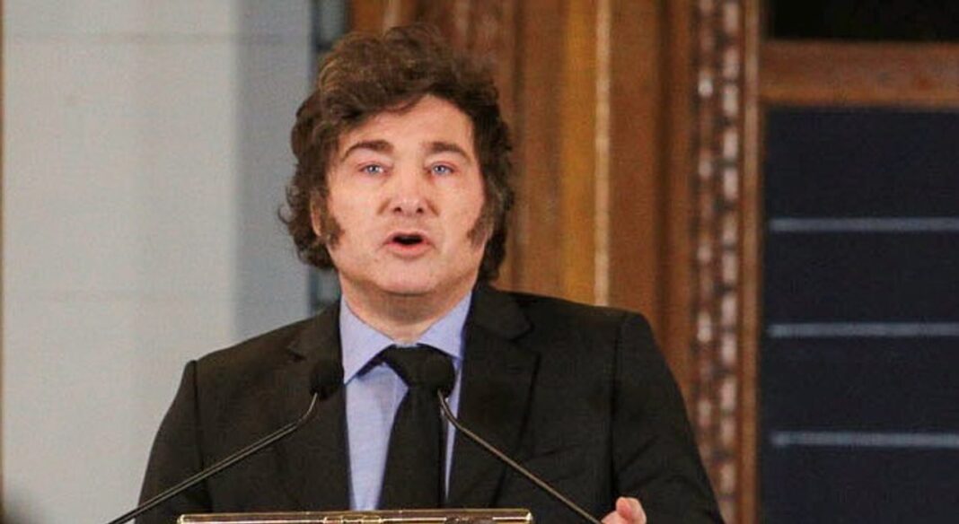 El presidente Javier Milei durante un acto oficial